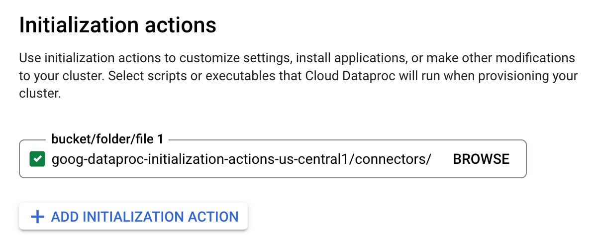 Add the Spark BigQuery connector as an initialization action Add the Spark BigQuery connector as an initialization action
